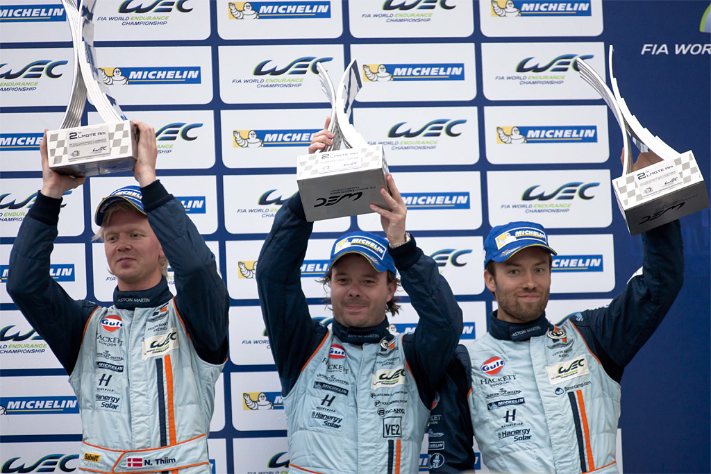 Nicki Thiim, Kristian Poulsen og David Heinemeier Hansson
(Foto: Aston Martin Racing)